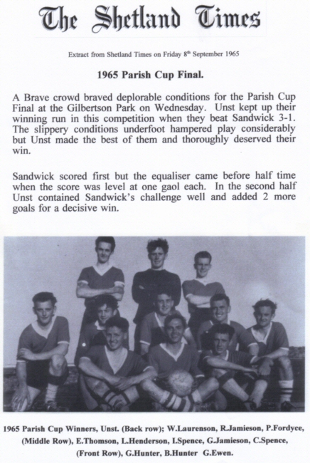 1965 Parish Cup Newspaper Article