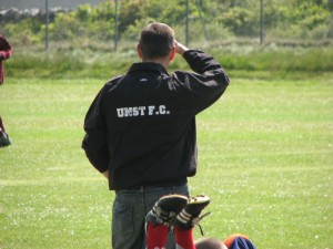 Manager Alan Hunter Looks On